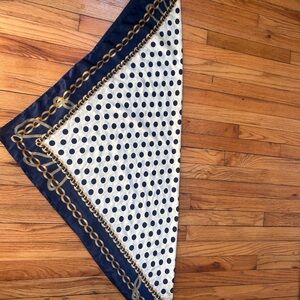 Vintage Chic Navy and White Polka Dot Scarf